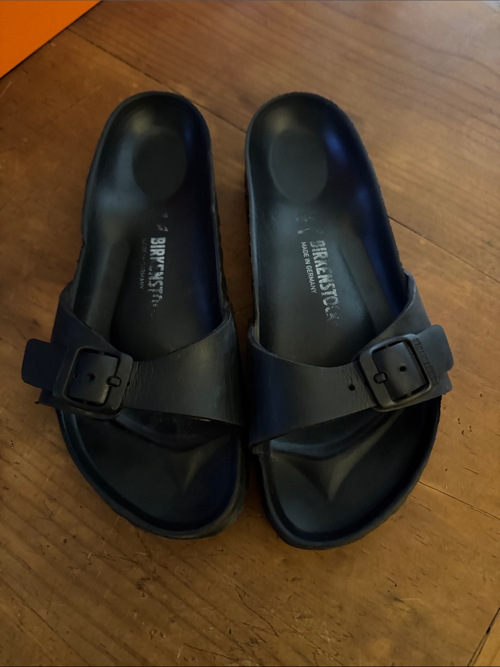 Birkenstock Black Single-strap Slide Sandals with Buckle
